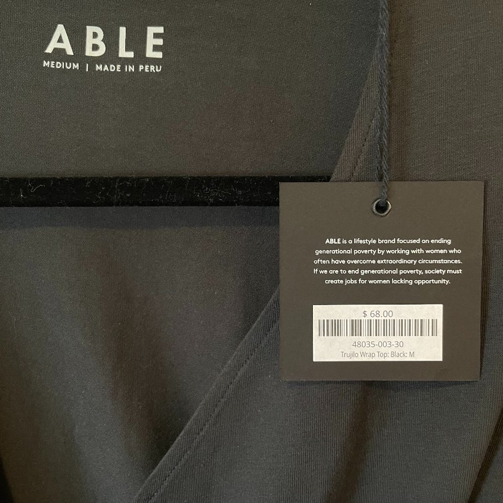 Able Trujilo Wrap Long Sleeve Top - Black